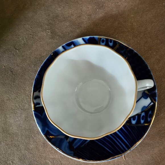 Lomonosov Imperial Porcelain Factory Tea cup And Saucer Tulip Baikal - Picture 9 of 12